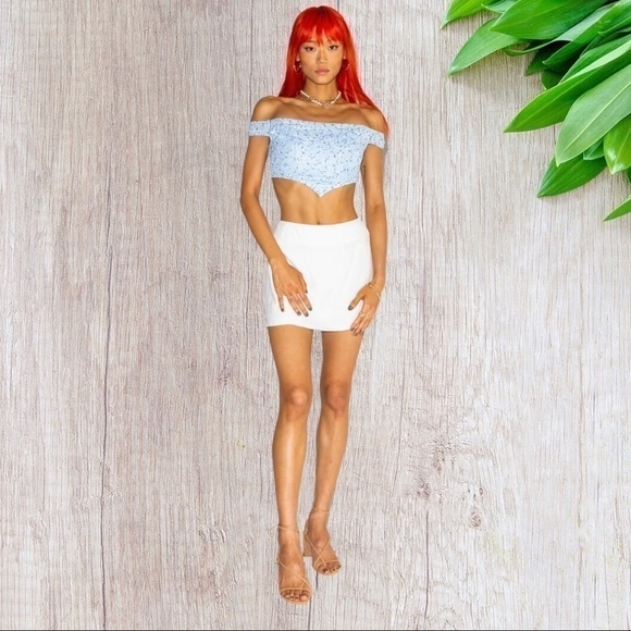 Princess Polly Jackson Top Blue Floral 12 - Picture 5 of 9